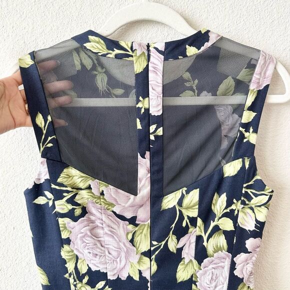 Rag & Bone Ruby Floral Fit & Flare Dress in Navy Blue Size 6 - Picture 6 of 8